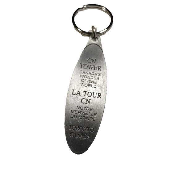 CN Tower Canadas Wonder Of The World Silver Tone Keychain - Picture 5 of 5
